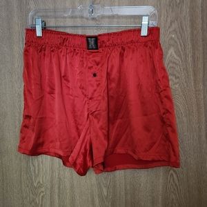 Savage x Fenty Silk Boxer Shorts. Red. Size Large